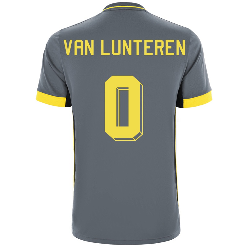 Kvinder Jordi Van Lunteren #0 Grå Sort Udebane Spillertrøjer 2021/22 Trøje T-shirt