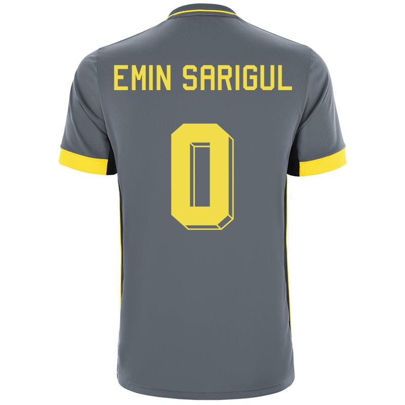 Kvinder Muhammed Emin Sarigul #0 Grå Sort Udebane Spillertrøjer 2021/22 Trøje T-shirt