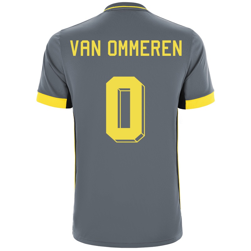 Kvinder Gio Van Ommeren #0 Grå Sort Udebane Spillertrøjer 2021/22 Trøje T-shirt