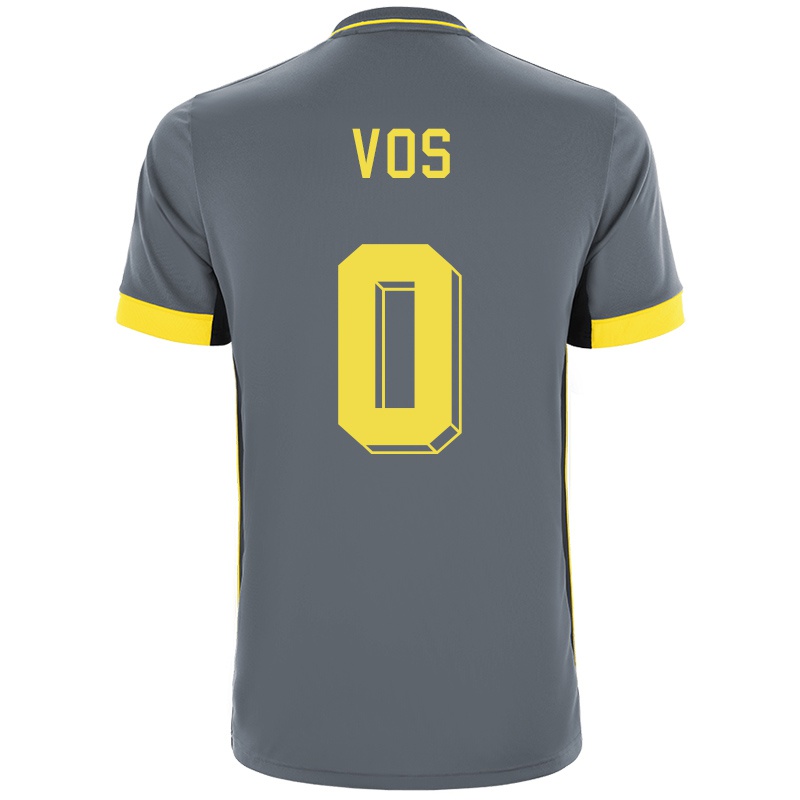 Kvinder Delano Vos #0 Grå Sort Udebane Spillertrøjer 2021/22 Trøje T-shirt