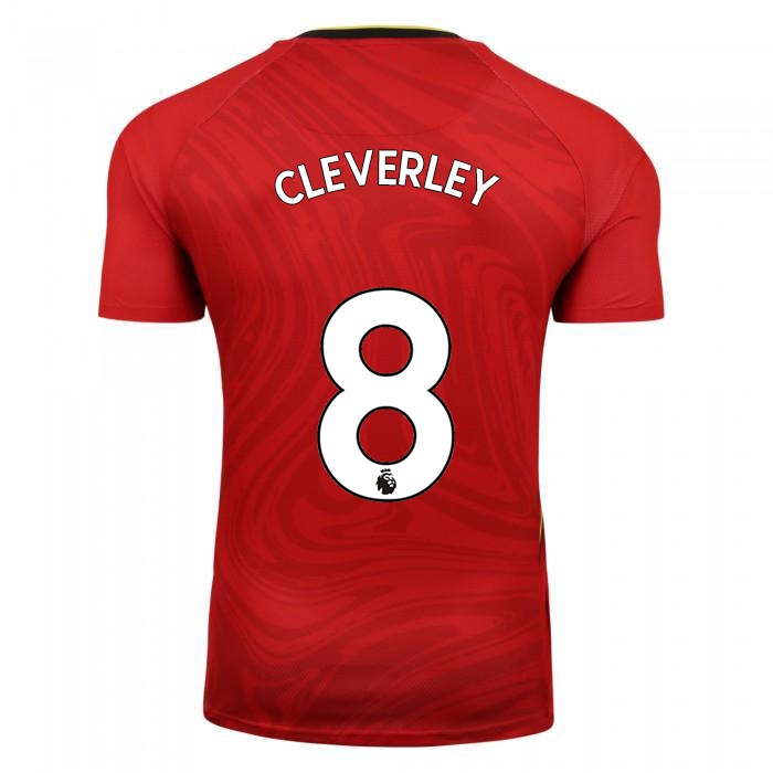 Kvinder Tom Cleverley #8 Rød Udebane Spillertrøjer 2021/22 Trøje T-shirt