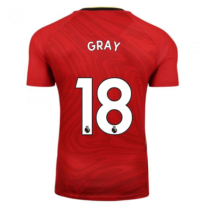 Kvinder Andre Gray #18 Rød Udebane Spillertrøjer 2021/22 Trøje T-shirt