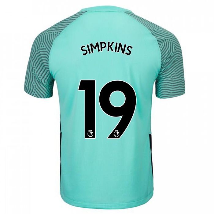 Kvinder Emily Simpkins #19 Mørk Himmelblå Udebane Spillertrøjer 2021/22 Trøje T-shirt