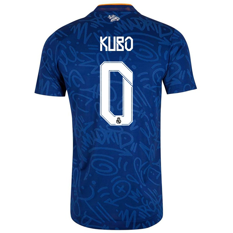 Kvinder Takefusa Kubo #0 Mørkeblå Udebane Spillertrøjer 2021/22 Trøje T-shirt