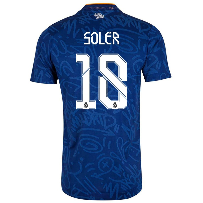 Kvinder Kenneth Soler #18 Mørkeblå Udebane Spillertrøjer 2021/22 Trøje T-shirt