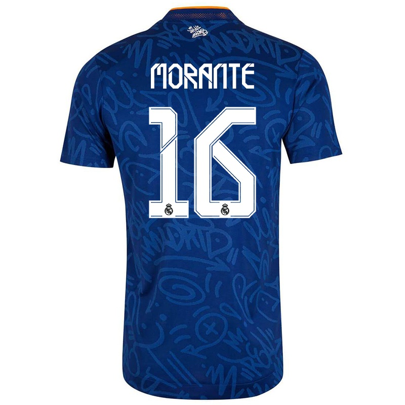 Kvinder Ivan Morante #16 Mørkeblå Udebane Spillertrøjer 2021/22 Trøje T-shirt