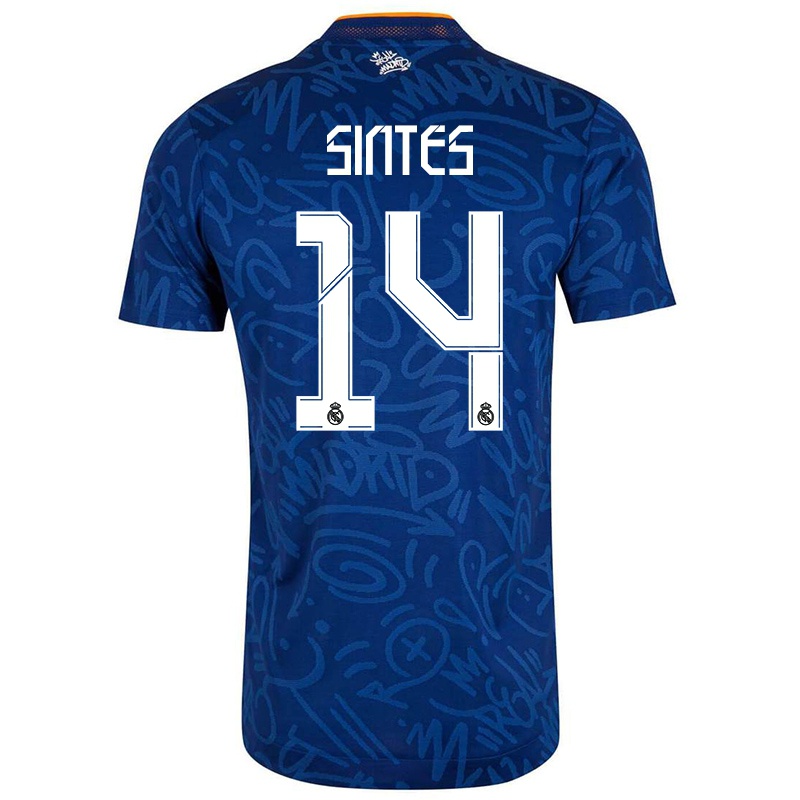 Kvinder Xavi Sintes #14 Mørkeblå Udebane Spillertrøjer 2021/22 Trøje T-shirt