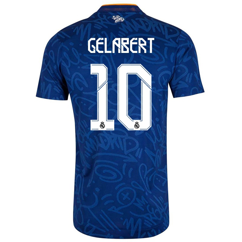 Kvinder Cesar Gelabert #10 Mørkeblå Udebane Spillertrøjer 2021/22 Trøje T-shirt