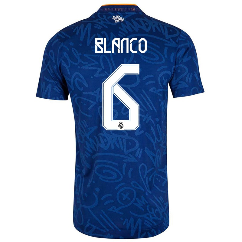 Kvinder Antonio Blanco #6 Mørkeblå Udebane Spillertrøjer 2021/22 Trøje T-shirt