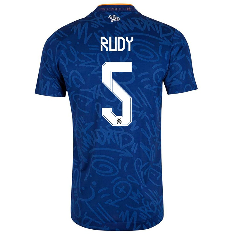 Kvinder Fernandez Rudy #5 Mørkeblå Udebane Spillertrøjer 2021/22 Trøje T-shirt
