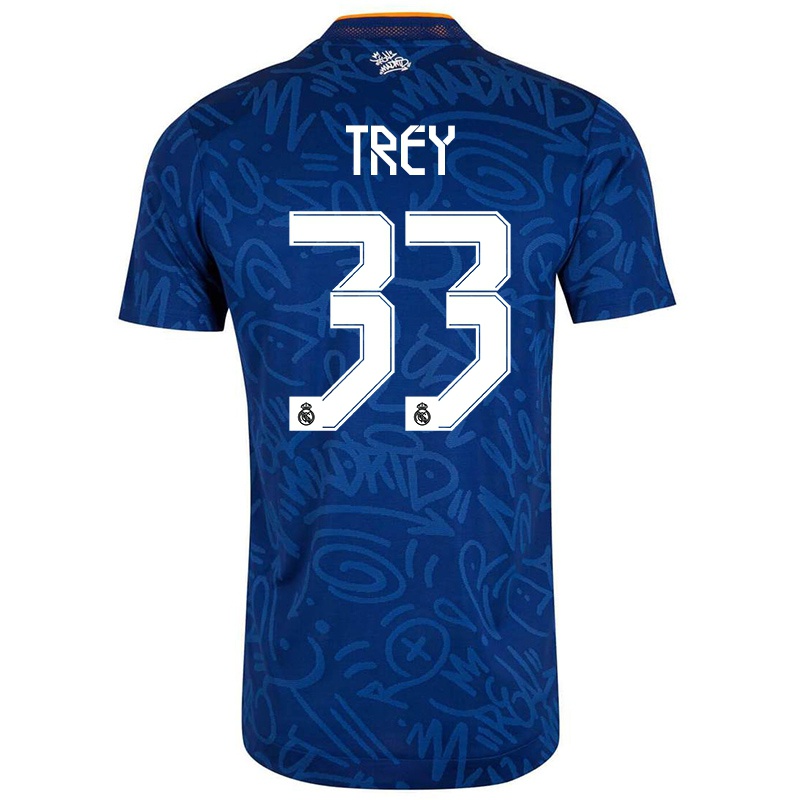 Kvinder Thompkins Trey #33 Mørkeblå Udebane Spillertrøjer 2021/22 Trøje T-shirt
