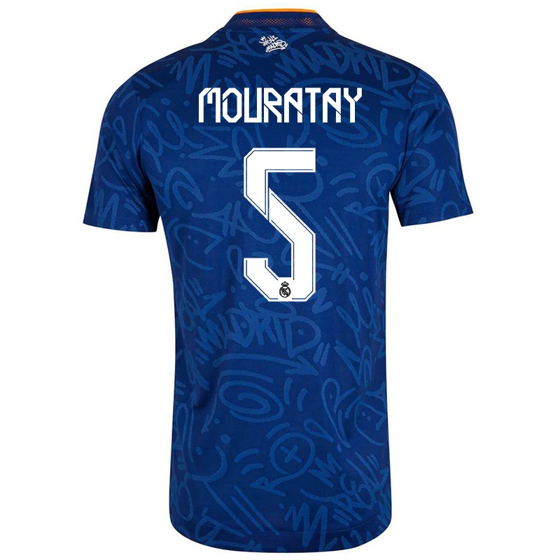 Kvinder Maximilano Mouratay #5 Mørkeblå Udebane Spillertrøjer 2021/22 Trøje T-shirt