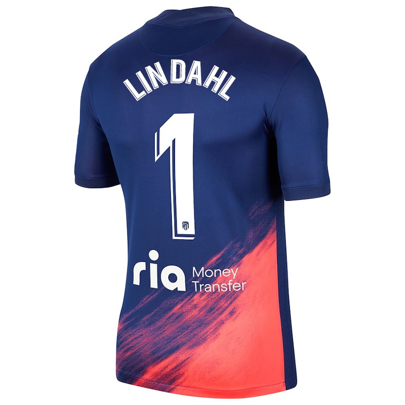 Kvinder Hedvig Lindahl #1 Mørkeblå Appelsin Udebane Spillertrøjer 2021/22 Trøje T-shirt