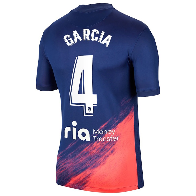 Kvinder Alvaro Garcia #4 Mørkeblå Appelsin Udebane Spillertrøjer 2021/22 Trøje T-shirt
