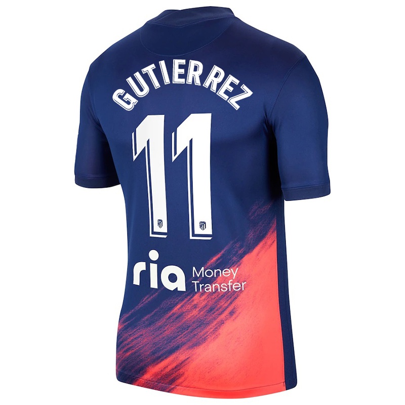 Kvinder Nando Gutierrez #11 Mørkeblå Appelsin Udebane Spillertrøjer 2021/22 Trøje T-shirt