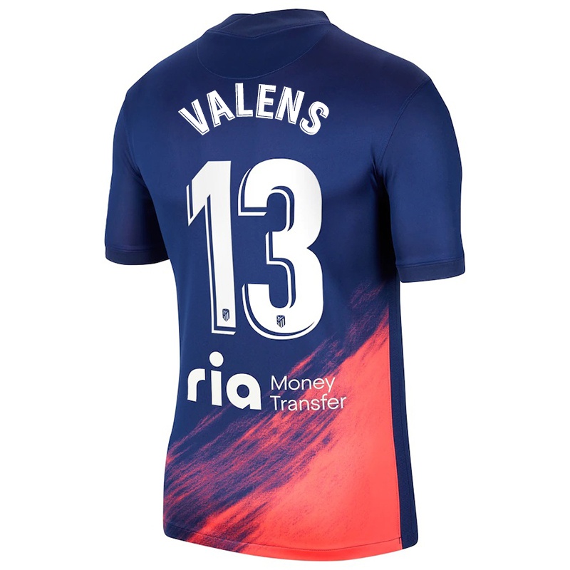 Kvinder Jaume Valens #13 Mørkeblå Appelsin Udebane Spillertrøjer 2021/22 Trøje T-shirt