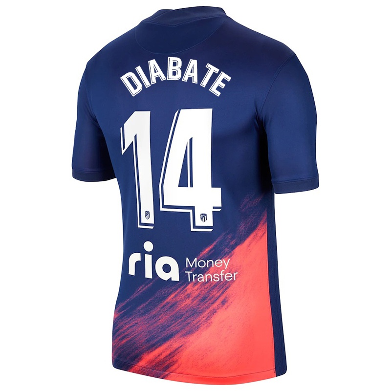 Kvinder Ibrahim Diabate #14 Mørkeblå Appelsin Udebane Spillertrøjer 2021/22 Trøje T-shirt