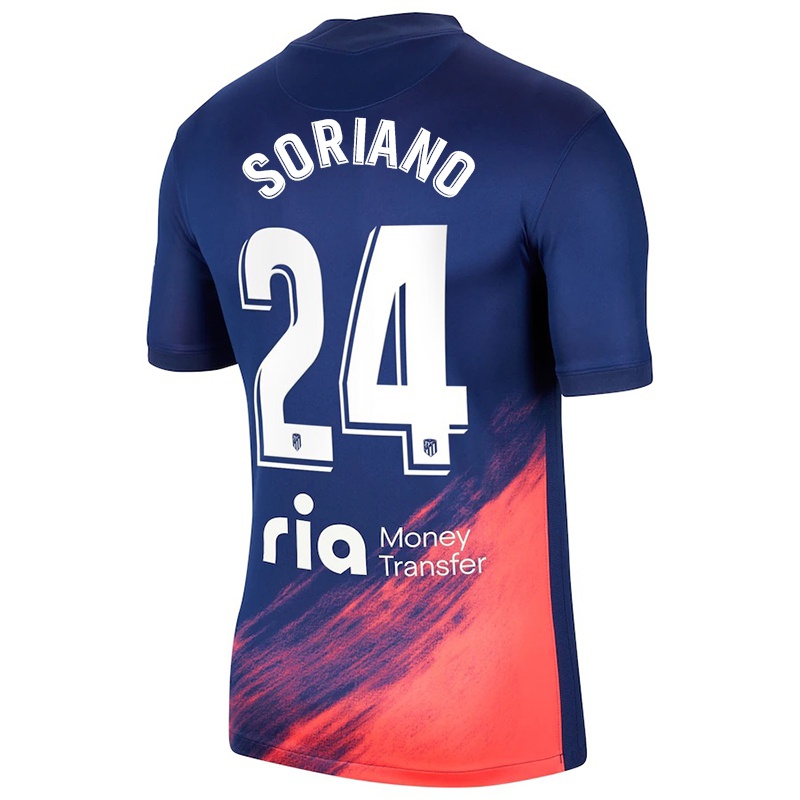 Kvinder Mario Soriano #24 Mørkeblå Appelsin Udebane Spillertrøjer 2021/22 Trøje T-shirt