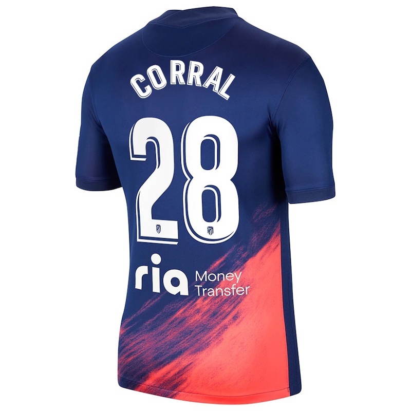 Kvinder Adrian Corral #28 Mørkeblå Appelsin Udebane Spillertrøjer 2021/22 Trøje T-shirt