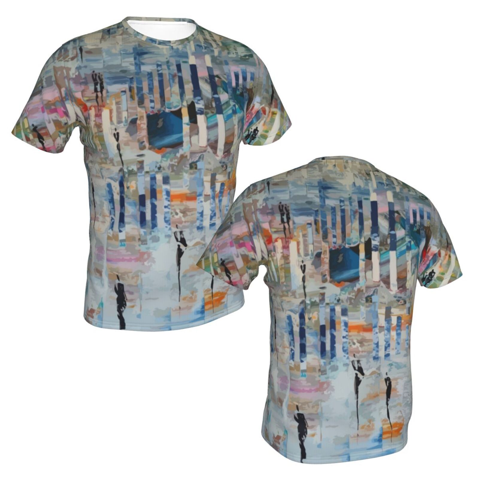 Walk In An Abstract World Malerelementer Klassisk T-shirt